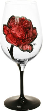 Kosta Boda Tattoo - Σετ 2 Ποτήρια Κρασιού με λουλούδι