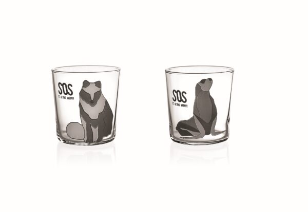 IVV Message in a glass - Σετ 2 ποτήρια Λύκος/Φώκια