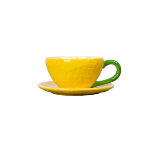 Byon Lemon Cup and Plate Yellow - Κούπα με Πιατελάκι σε σχήμα Λεμονιού
